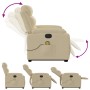 Elektrischer, verstellbarer, aufklappbarer Massage-Sessel aus cremefarbenem Stoff. von , Sessel - Ref: Foro24-3205025, Preis:...