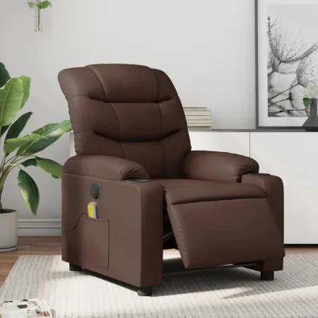 Elektrischer verstellbarer Massagestuhl aus braunem Kunstleder. von , Sessel - Ref: Foro24-3206594, Preis: 301,82 €, Rabatt: %