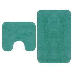 Conjunto de alfombras de baño de tela 2 piezas turquesa