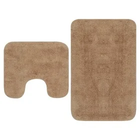 Beige 2-Piece Fabric Bath Mat Set by vidaXL, Rugs and bath mats - Ref: Foro24-133231, Price: 32,25 €, Discount: %