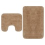 Beige 2-Piece Fabric Bath Mat Set by vidaXL, Rugs and bath mats - Ref: Foro24-133231, Price: 34,00 €, Discount: %