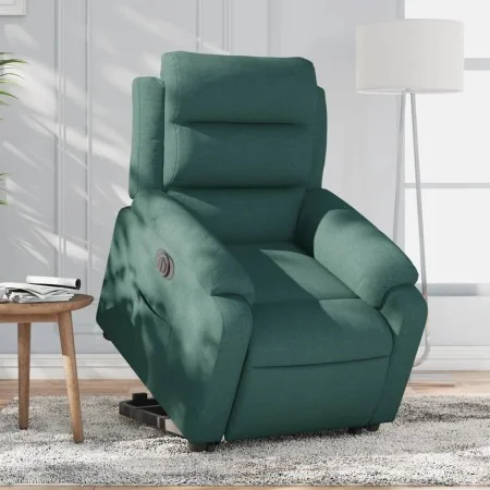 Sillón eléctrico reclinable elevable de tela verde oscuro by , Armchairs - Ref: Foro24-3205010, Price: 370,48 €, Discount: %
