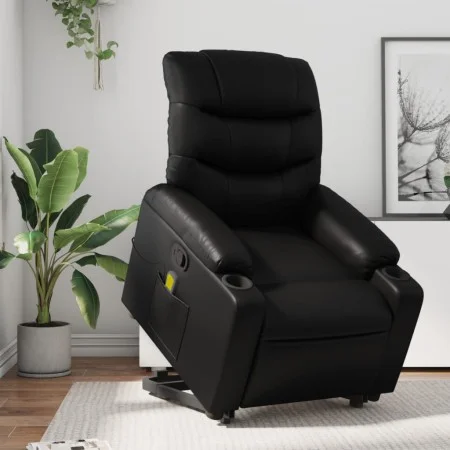 Sillón reclinable de masaje de pie cuero artificial negro by , Armchairs - Ref: Foro24-3206606, Price: 287,34 €, Discount: %