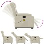 Massage-Fußstützen-Sessel aus Kunstleder in Cremefarbe. von , Sessel - Ref: Foro24-3205272, Preis: 301,46 €, Rabatt: %