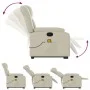 Sillón reclinable de masaje de pie cuero artificial color crema by , Armchairs - Ref: Foro24-3205272, Price: 317,47 €, Discou...