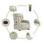 Sillón reclinable de masaje de pie cuero artificial color crema by , Armchairs - Ref: Foro24-3205272, Price: 317,47 €, Discou...