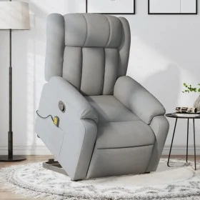 Sillón de masaje reclinable de pie de tela gris claro by , Armchairs - Ref: Foro24-3205328, Price: 303,19 €, Discount: %
