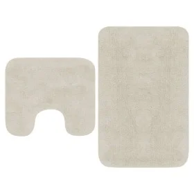 Weißes 2-teiliges Badematten-Set aus Stoff von vidaXL, Teppiche und Badematten - Ref: Foro24-133232, Preis: 26,26 €, Rabatt: %