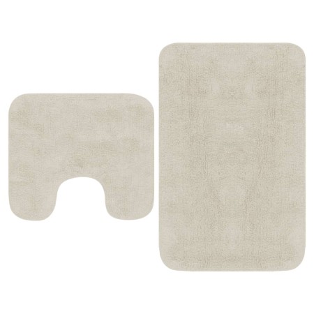 Weißes 2-teiliges Badematten-Set aus Stoff von vidaXL, Teppiche und Badematten - Ref: Foro24-133232, Preis: 30,61 €, Rabatt: %