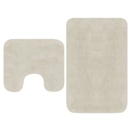 White 2-Piece Fabric Bath Mat Set by vidaXL, Rugs and bath mats - Ref: Foro24-133232, Price: 26,26 €, Discount: %