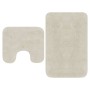 Weißes 2-teiliges Badematten-Set aus Stoff von vidaXL, Teppiche und Badematten - Ref: Foro24-133232, Preis: 30,61 €, Rabatt: %