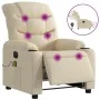 Sillón reclinable de masaje eléctrico tela color crema by , Armchairs - Ref: Foro24-3206644, Price: 313,97 €, Discount: %