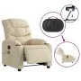 Sillón reclinable de masaje eléctrico tela color crema by , Armchairs - Ref: Foro24-3206644, Price: 313,97 €, Discount: %