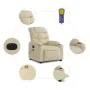 Elektrischer Massage-Fernsehsessel, Stoff in Cremefarbe. von , Sessel - Ref: Foro24-3206644, Preis: 313,18 €, Rabatt: %