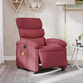 Sillón de masaje reclinable eléctrico tela rojo tinto by , Armchairs - Ref: Foro24-3203969, Price: 254,80 €, Discount: %