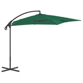 Sombrilla voladiza con poste de acero 250x250 cm verde de vidaXL, Sombrillas - Ref: Foro24-44877, Precio: 99,63 €, Descuento: %