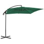 Sombrilla voladiza con poste de acero 250x250 cm verde de vidaXL, Sombrillas - Ref: Foro24-44877, Precio: 100,97 €, Descuento: %