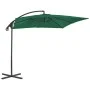 Sombrilla voladiza con poste de acero 250x250 cm verde de vidaXL, Sombrillas - Ref: Foro24-44877, Precio: 99,63 €, Descuento: %