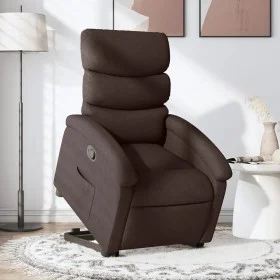 Sillón reclinable elevable tela marrón oscuro de , Sillones - Ref: Foro24-3203983, Precio: 273,99 €, Descuento: %