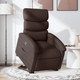 Sillón reclinable elevable tela marrón oscuro by , Armchairs - Ref: Foro24-3203983, Price: 256,07 €, Discount: %