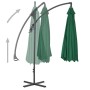 Sombrilla voladiza con poste de acero 250x250 cm verde de vidaXL, Sombrillas - Ref: Foro24-44877, Precio: 100,97 €, Descuento: %