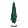 Sombrilla voladiza con poste de acero 250x250 cm verde de vidaXL, Sombrillas - Ref: Foro24-44877, Precio: 100,97 €, Descuento: %