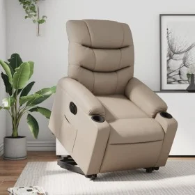 Sillón elevable eléctrico cuero artificial capuchino by , Armchairs - Ref: Foro24-3206619, Price: 348,73 €, Discount: %