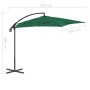 Sombrilla voladiza con poste de acero 250x250 cm verde de vidaXL, Sombrillas - Ref: Foro24-44877, Precio: 100,97 €, Descuento: %