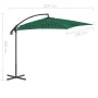 Sombrilla voladiza con poste de acero 250x250 cm verde de vidaXL, Sombrillas - Ref: Foro24-44877, Precio: 99,63 €, Descuento: %