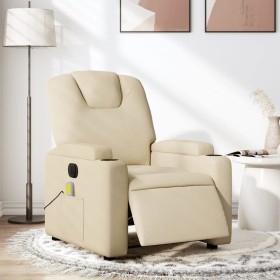 Sillón reclinable de masaje eléctrico tela color crema by , Armchairs - Ref: Foro24-3204365, Price: 271,54 €, Discount: %
