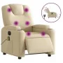 Sillón reclinable de masaje eléctrico tela color crema by , Armchairs - Ref: Foro24-3204365, Price: 288,04 €, Discount: %