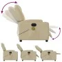 Sillón reclinable de masaje eléctrico tela color crema by , Armchairs - Ref: Foro24-3204365, Price: 288,04 €, Discount: %