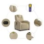 Sillón reclinable de masaje eléctrico tela color crema by , Armchairs - Ref: Foro24-3204365, Price: 288,04 €, Discount: %