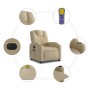 Sillón reclinable de masaje eléctrico tela color crema by , Armchairs - Ref: Foro24-3204365, Price: 271,54 €, Discount: %
