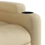 Sillón reclinable de masaje eléctrico tela color crema by , Armchairs - Ref: Foro24-3204365, Price: 288,04 €, Discount: %