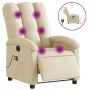 Sillón reclinable de masaje eléctrico tela color crema by , Armchairs - Ref: Foro24-3204089, Price: 257,49 €, Discount: %