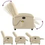 Sillón reclinable de masaje eléctrico tela color crema by , Armchairs - Ref: Foro24-3204089, Price: 257,49 €, Discount: %