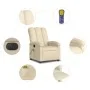 Sillón reclinable de masaje eléctrico tela color crema by , Armchairs - Ref: Foro24-3204089, Price: 257,49 €, Discount: %