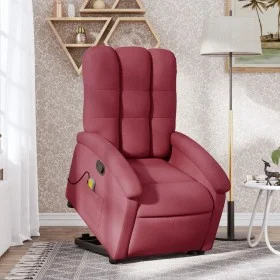 Sillón reclinable de masaje elevable tela rojo tinto by , Armchairs - Ref: Foro24-3204107, Price: 290,39 €, Discount: %