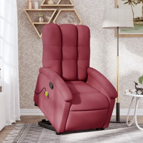 Sillón reclinable de masaje elevable tela rojo tinto by , Armchairs - Ref: Foro24-3204107, Price: 271,78 €, Discount: %