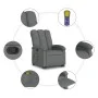 Silla de masaje reclinable de pie de tela gris oscuro de , Sillones - Ref: Foro24-3204105, Precio: 329,31 €, Descuento: %