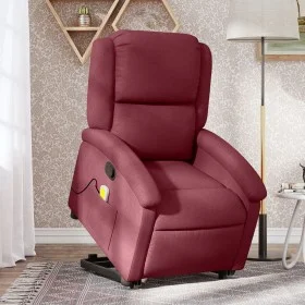 Sillón reclinable de masaje elevable tela rojo tinto by , Armchairs - Ref: Foro24-3204179, Price: 290,73 €, Discount: %