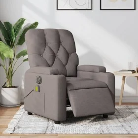 Sillón reclinable de masaje eléctrico tela gris taupe by , Armchairs - Ref: Foro24-3204706, Price: 283,35 €, Discount: %