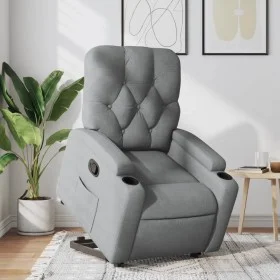 Sillón reclinable elevable de tela gris claro by , Armchairs - Ref: Foro24-3204710, Price: 274,90 €, Discount: %