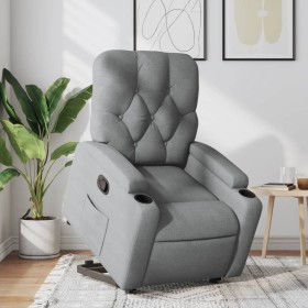 Sillón reclinable elevable de tela gris claro by , Armchairs - Ref: Foro24-3204710, Price: 259,24 €, Discount: %