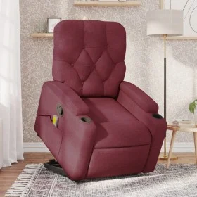 Sillón reclinable de masaje elevable tela rojo tinto by , Armchairs - Ref: Foro24-3204725, Price: 296,45 €, Discount: %