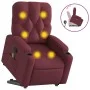 Sillón reclinable de masaje elevable tela rojo tinto de , Sillones - Ref: Foro24-3204725, Precio: 295,64 €, Descuento: %