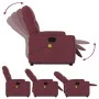 Sillón reclinable de masaje elevable tela rojo tinto de , Sillones - Ref: Foro24-3204725, Precio: 295,64 €, Descuento: %