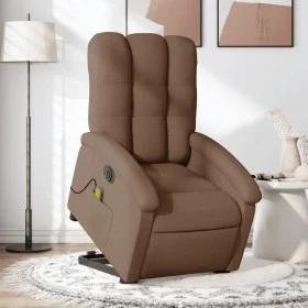 Sillón de masaje eléctrico reclinable elevable tela marrón by , Armchairs - Ref: Foro24-3204132, Price: 357,71 €, Discount: %