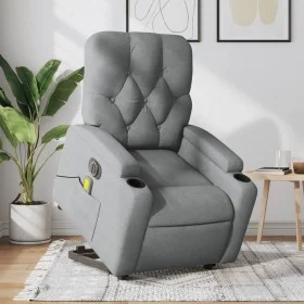 Sillón de masaje eléctrico reclinable elevable tela gris claro by , Armchairs - Ref: Foro24-3204746, Price: 387,28 €, Discoun...